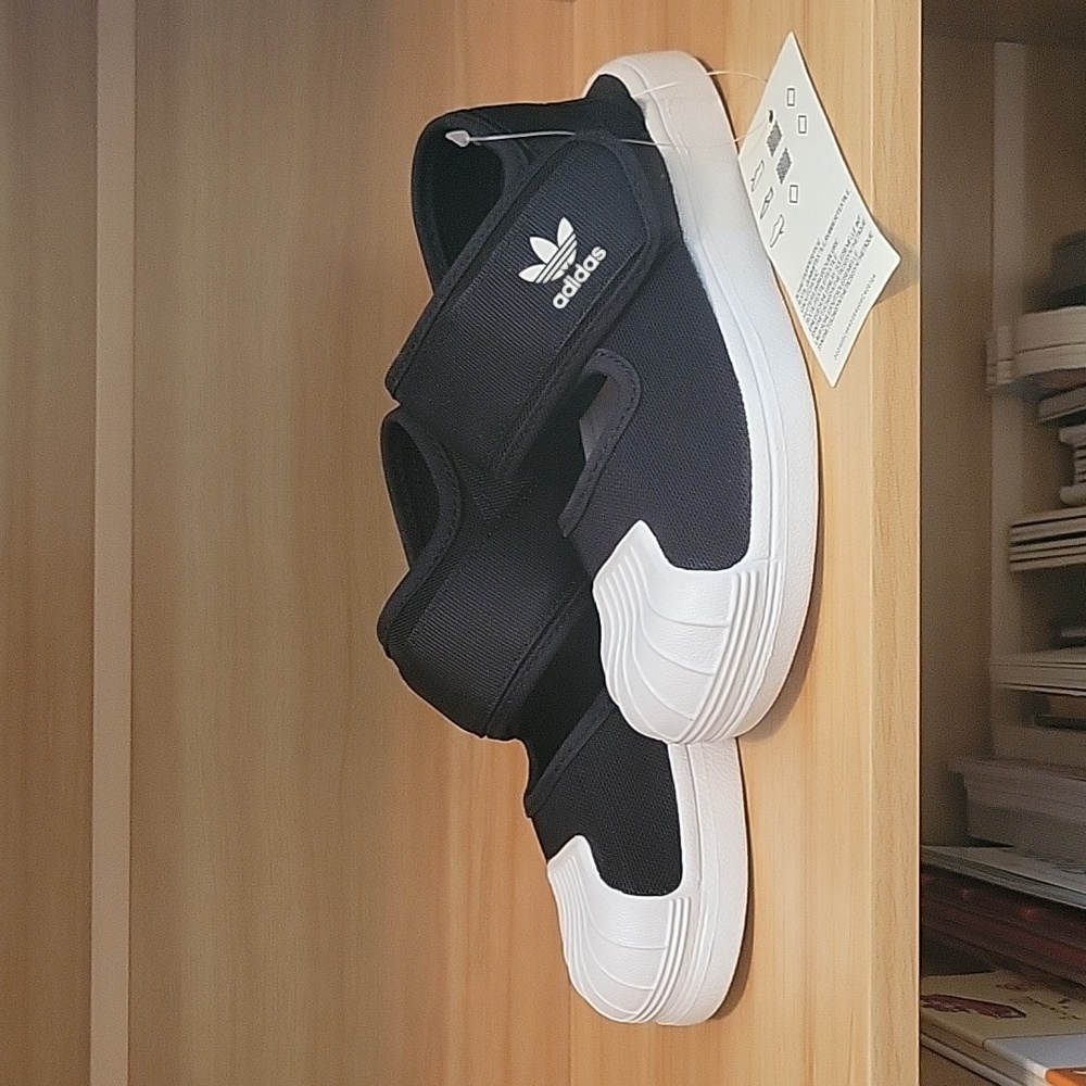 NWT adidas superstar sandal classic black white sandals or water shoes matches